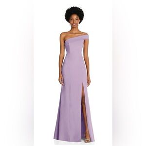 After Six Asymmetrical Off The Shoulder Trumpet Gown